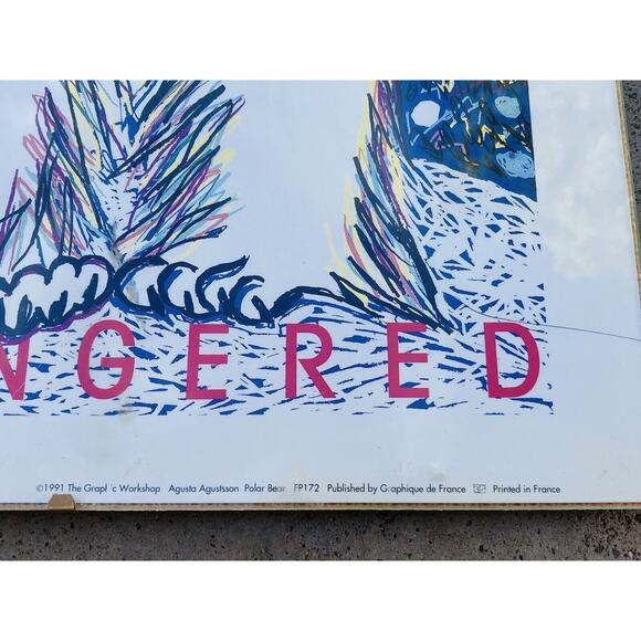 1991 Framed Prints Made Haiti Graphique de France Graphic Elephant Polar Bear - Picture 9 of 12